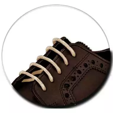 Lacets fins cirés&nbsp;en beige naturel pour vos chaussures