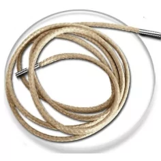 Lacets fins cirés&nbsp;en beige naturel pour vos chaussures