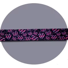 Lacets satin&nbsp;noir coeurs&nbsp;à carreaux roses pour vos chaussures 2