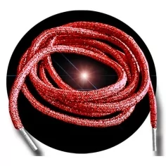 Lacets ronds&nbsp;rouges paillettes pour vos chaussures