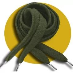 Lacets coton&nbsp;épais&nbsp;vert kaki pour vos chaussures