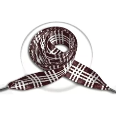 Lacets satin marron écossais pour vos chaussures