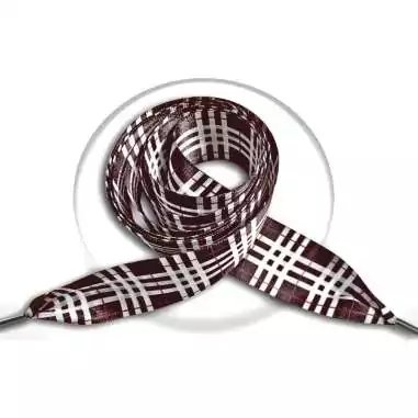 Lacets satin marron écossais pour vos chaussures