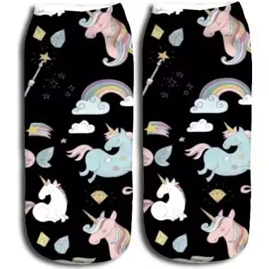 Socquettes noires licornes pour vos jolis pieds