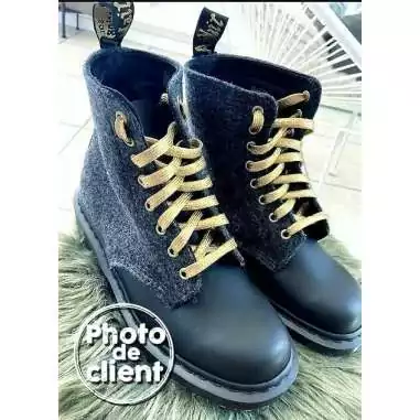 Lacets dorés paillettes brillantes pour vos chaussures