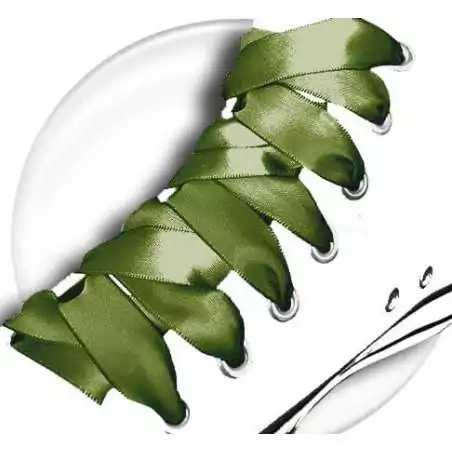 Lacets satin en vert&nbsp;kaki pour vos chaussures