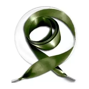 Lacets satin en vert&nbsp;kaki pour vos chaussures