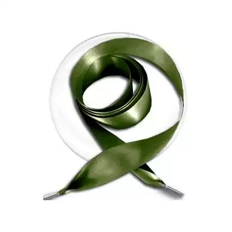 Lacets satin en vert&nbsp;kaki pour vos chaussures