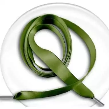 Lacets satin en vert&nbsp;kaki pour vos chaussures