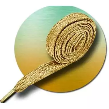 Lacets paillettes dorés moutarde pour vos chaussures