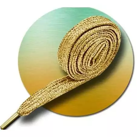 Lacets paillettes dorés moutarde pour vos chaussures