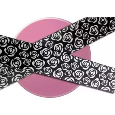 Lacets satin fleuri type Liberty noir & blanc pour vos…