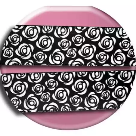 Lacets satin fleuri type Liberty noir & blanc pour vos…
