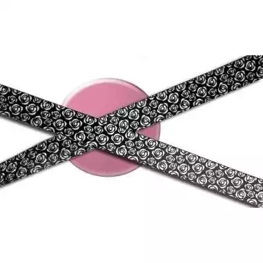 Lacets satin fleuri type Liberty noir & blanc pour vos…