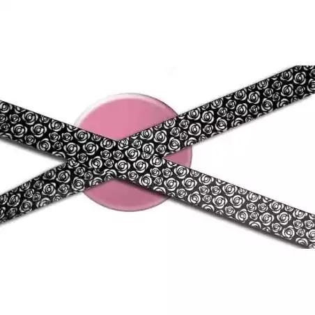 Lacets satin fleuri type Liberty noir & blanc pour vos…