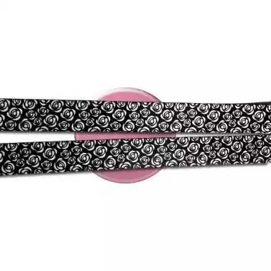Lacets satin fleuri type Liberty noir & blanc pour vos…