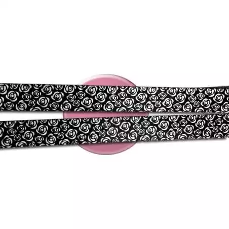 Lacets satin fleuri type Liberty noir & blanc pour vos…
