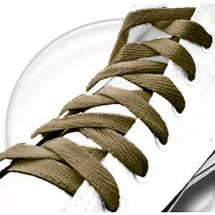 Lacets plats&nbsp;coloris&nbsp;vert kaki pour vos chaussures