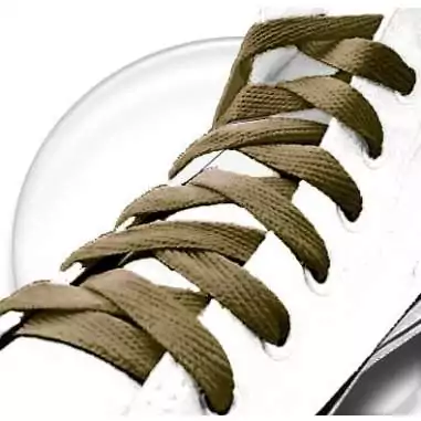 Lacets verts kaki plats, longs dans boutique de vente en…