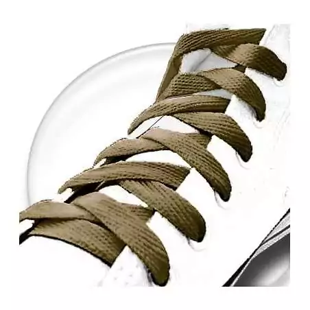 Lacets verts kaki plats, longs dans boutique de vente en…