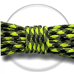 Lacets ronds paracorde en noir & fluo pour vos chaussures 2