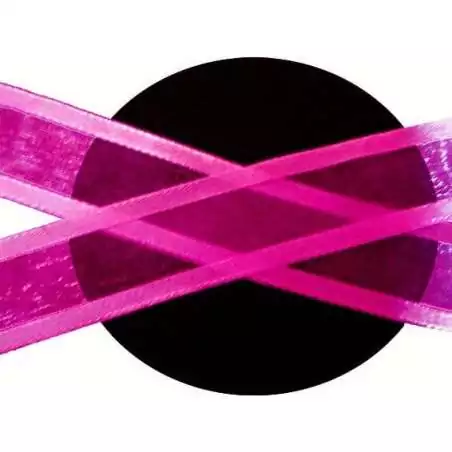 Lacets organdi&nbsp;fushia gansé de satin pour vos chaussures