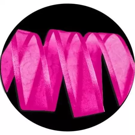 Lacets organdi&nbsp;fushia gansé de satin pour vos chaussures