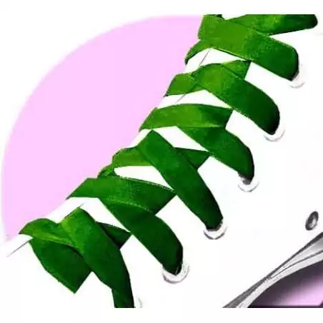 Lacets fins velours ras&nbsp;vert&nbsp;printanier pour vos chaussures