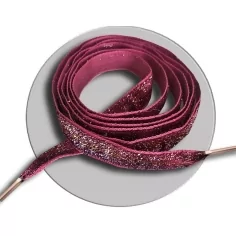 Lacets velours pailleté dégradés roses pour vos chaussures