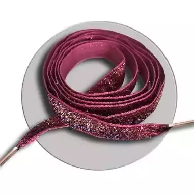 Lacets velours pailleté dégradés roses pour vos chaussures