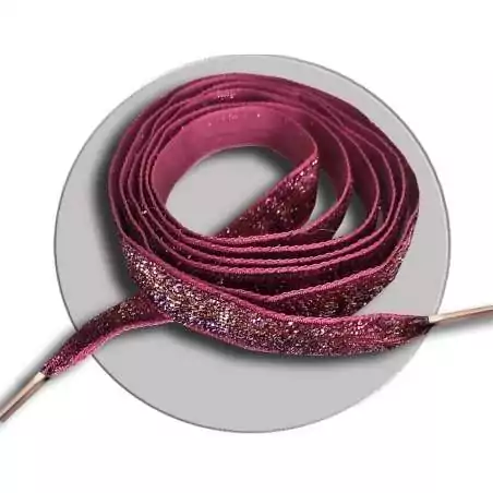 Lacets velours pailleté dégradés roses pour vos chaussures