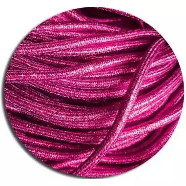 Lacets ronds roses fushia à paillettes pour vos chaussures