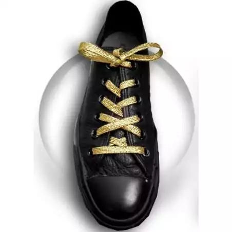 Lacets dorés paillettes brillantes pour vos chaussures