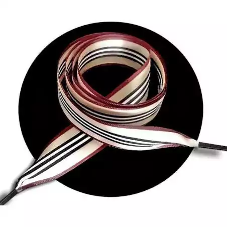 Lacets satin large & rayures chics beige pour vos chaussures