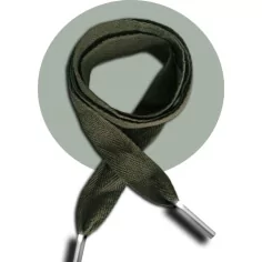 Lacets larges coton kaki armée pour vos chaussures