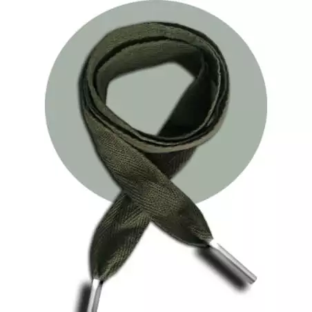 Lacets larges coton kaki armée pour vos chaussures