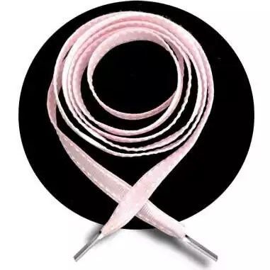 Lacets roses surpiqués de blanc pour vos chaussures