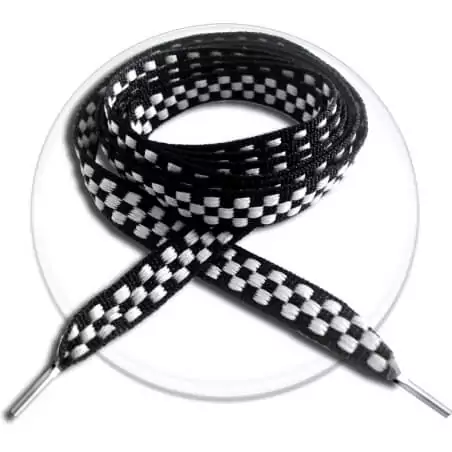 Lacets damier noir / blanc ou rouge pour vos chaussures