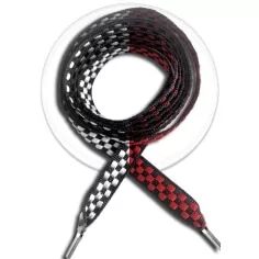 Lacets damier noir / blanc ou rouge pour vos chaussures 2