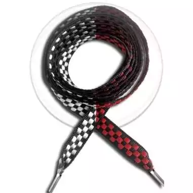 Lacets damier noir / blanc ou rouge pour vos chaussures