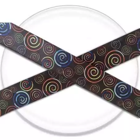 Lacets satin large noir psychédéliques pour vos chaussures