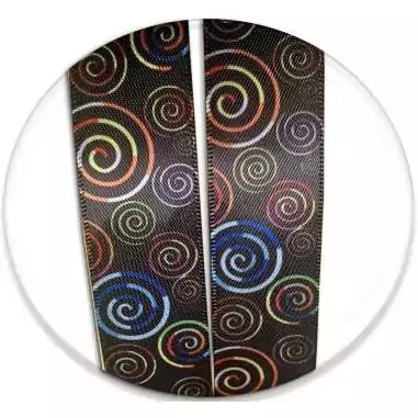 Lacets satin large noir psychédéliques pour vos chaussures