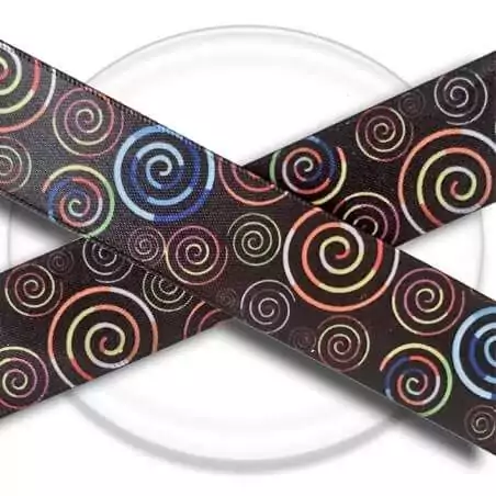 Lacets satin large noir psychédéliques pour vos chaussures