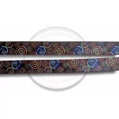 Lacets satin large noir psychédéliques pour vos chaussures 2