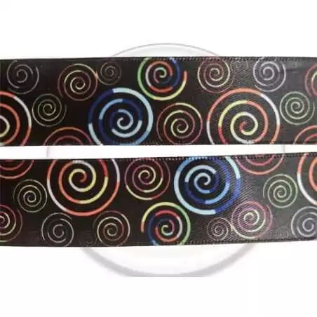 Lacets satin large noir psychédéliques pour vos chaussures