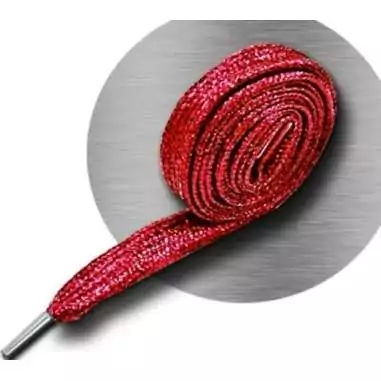 Lacets pailletés rouges pour vos chaussures