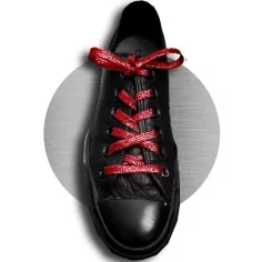 Lacets pailletés rouges pour vos chaussures