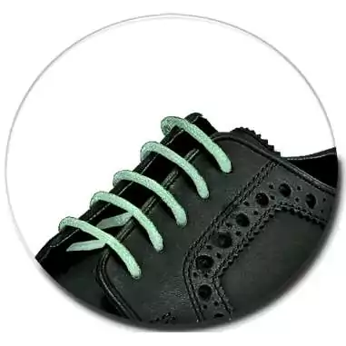 Lacets fins cirés en vert menthe pour vos chaussures