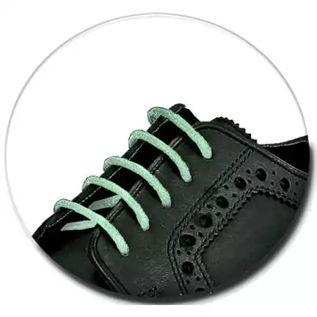 Lacets fins cirés en vert menthe pour vos chaussures