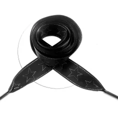 Lacets satin large noir surpiqures et étoiles pour vos chaussures